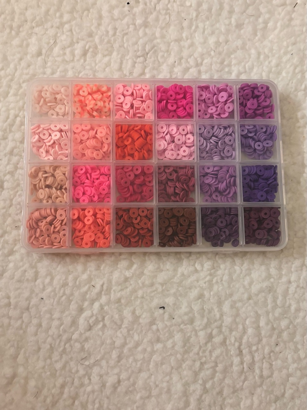 Amazon Pink Purple Gradient Polymer Clay Beads Organizer